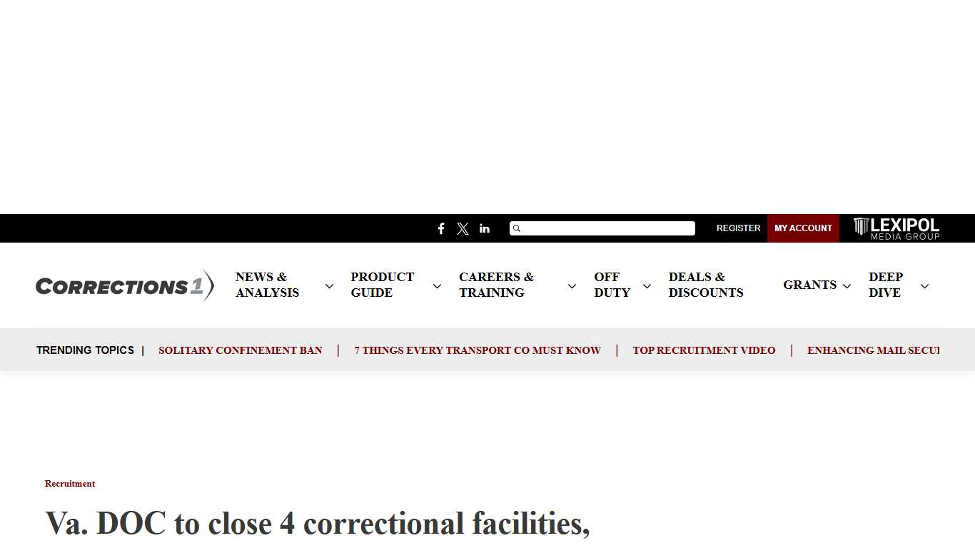 Va. DOC to close 4 correctional facilities, assume control of private prison in 2024